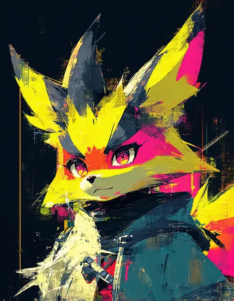 Painted Fox Character Wallpaper