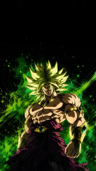 Broly Legendary Super Saiyan Green Aura Wallpaper