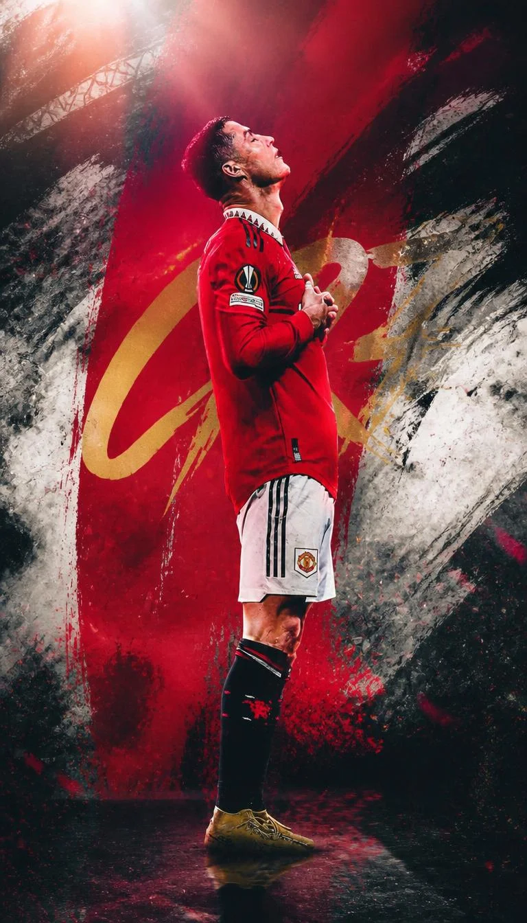 Cristiano Ronaldo Manchester United Red Grunge Wallpaper