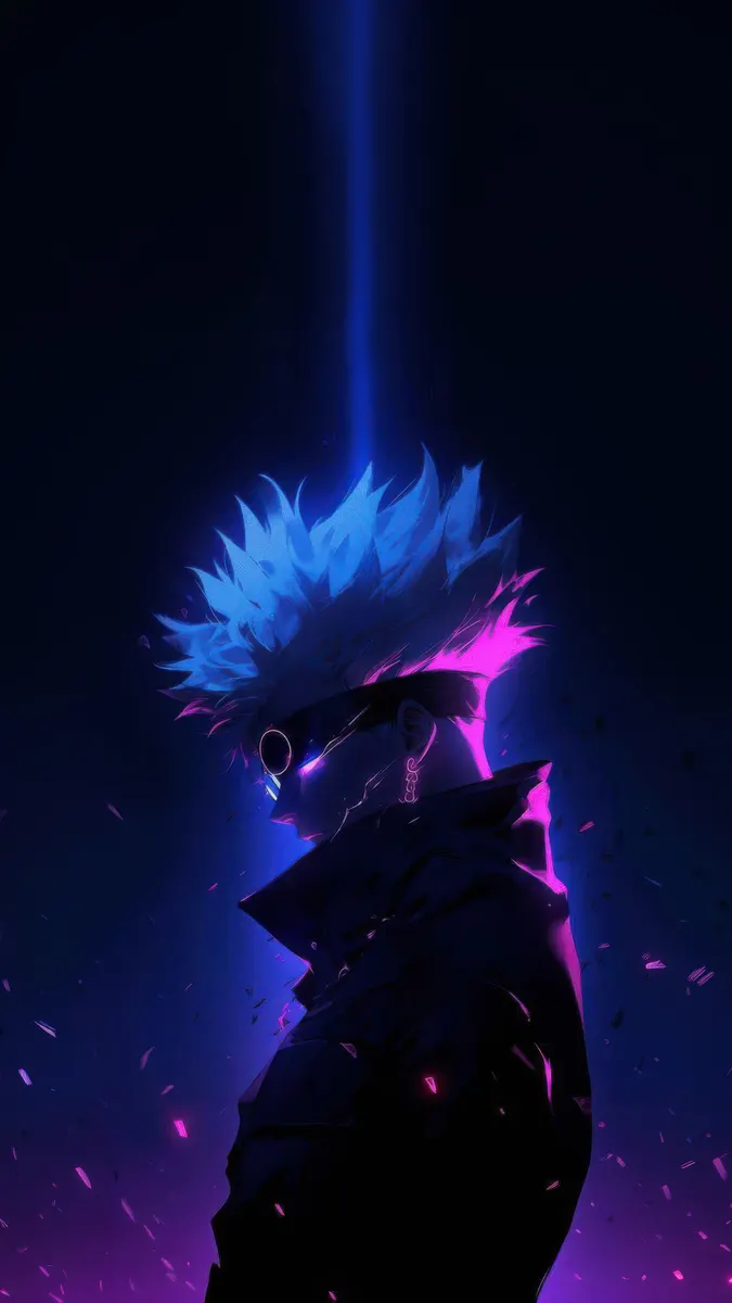 Gojo Satoru Purple Blue Glow Wallpaper