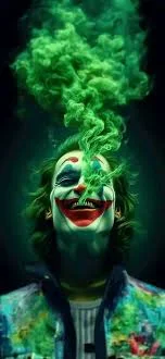 Joker Green Smoke Laugh Android Wallpaper