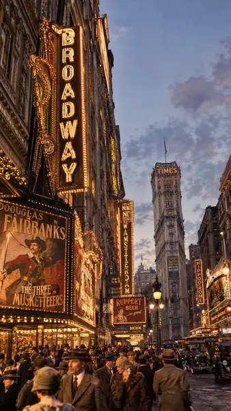Vintage New York City Broadway Street Wallpaper wallpaper